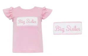 Anavini Girls Pink Smocked Big Sister Knit Top