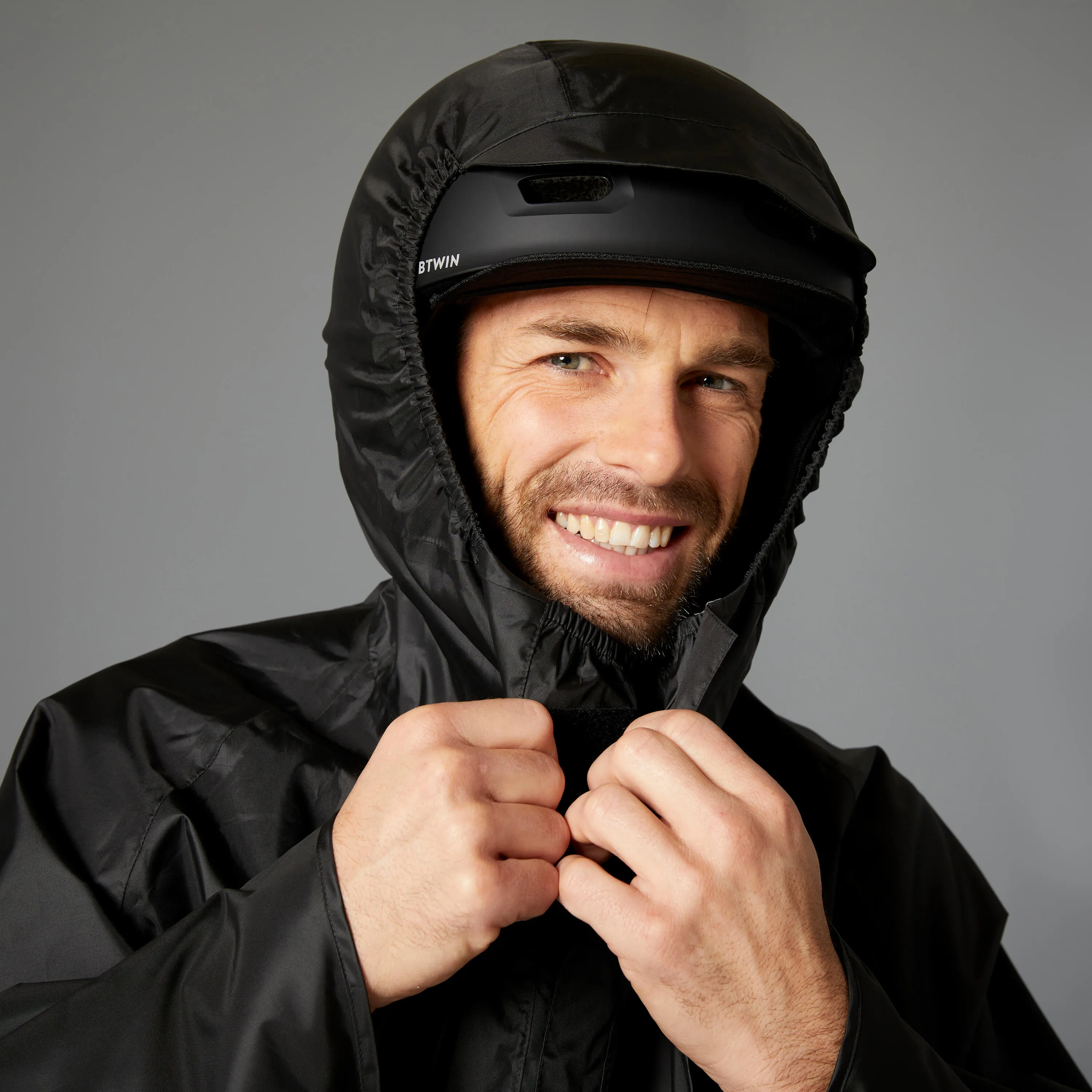 Bicycle raincoat City 100 black BTWIN, black