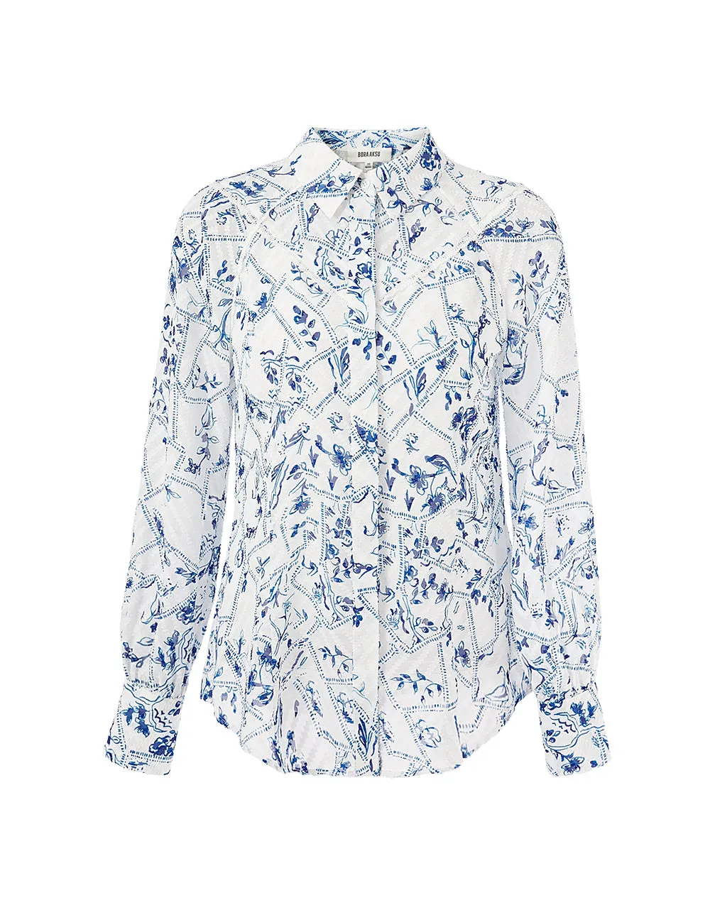 BORA AKSU Lace Details Puffed Sleeve Blouse