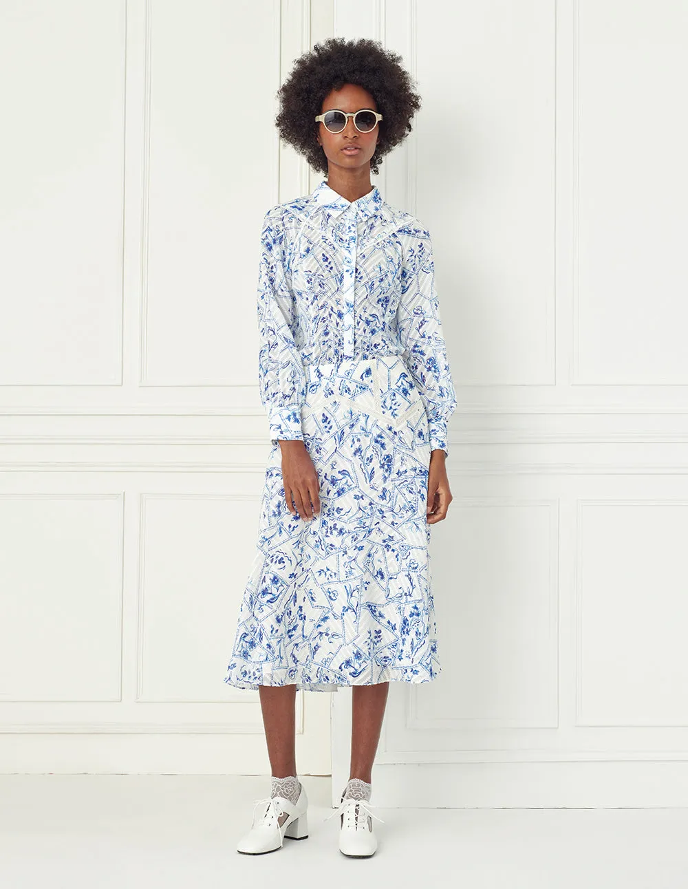 BORA AKSU Lace Details Puffed Sleeve Blouse