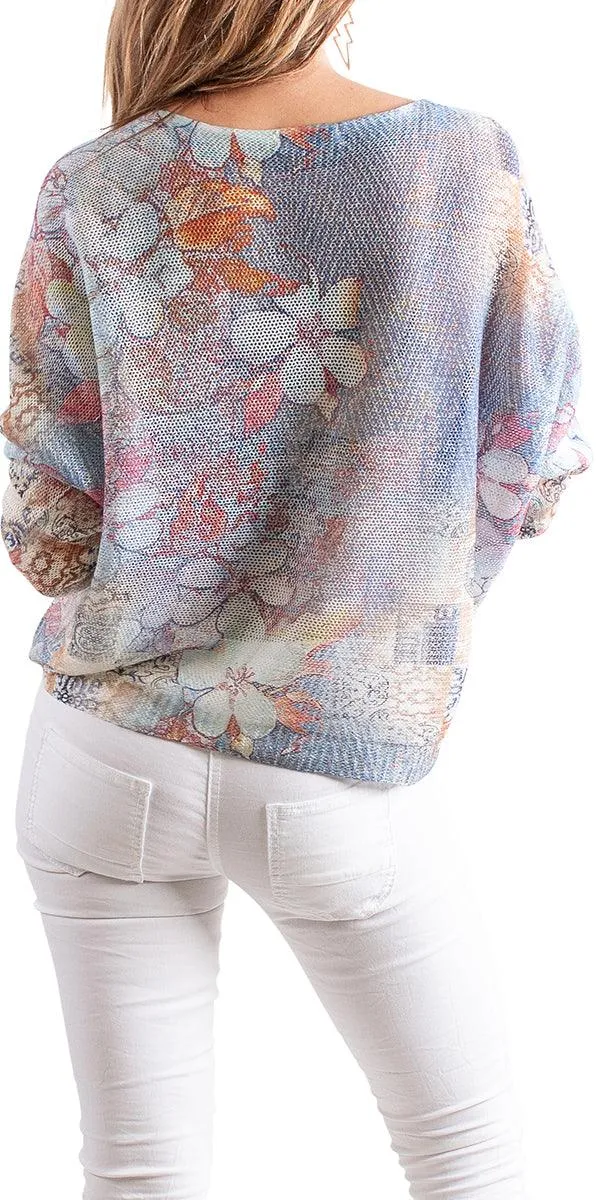 Donatella Flower & Leaves Sweater