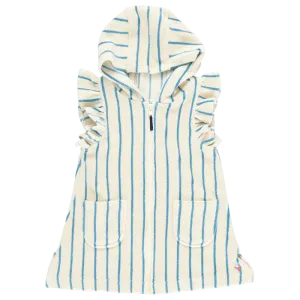 Girls Terry Coverup - Blue Stripe