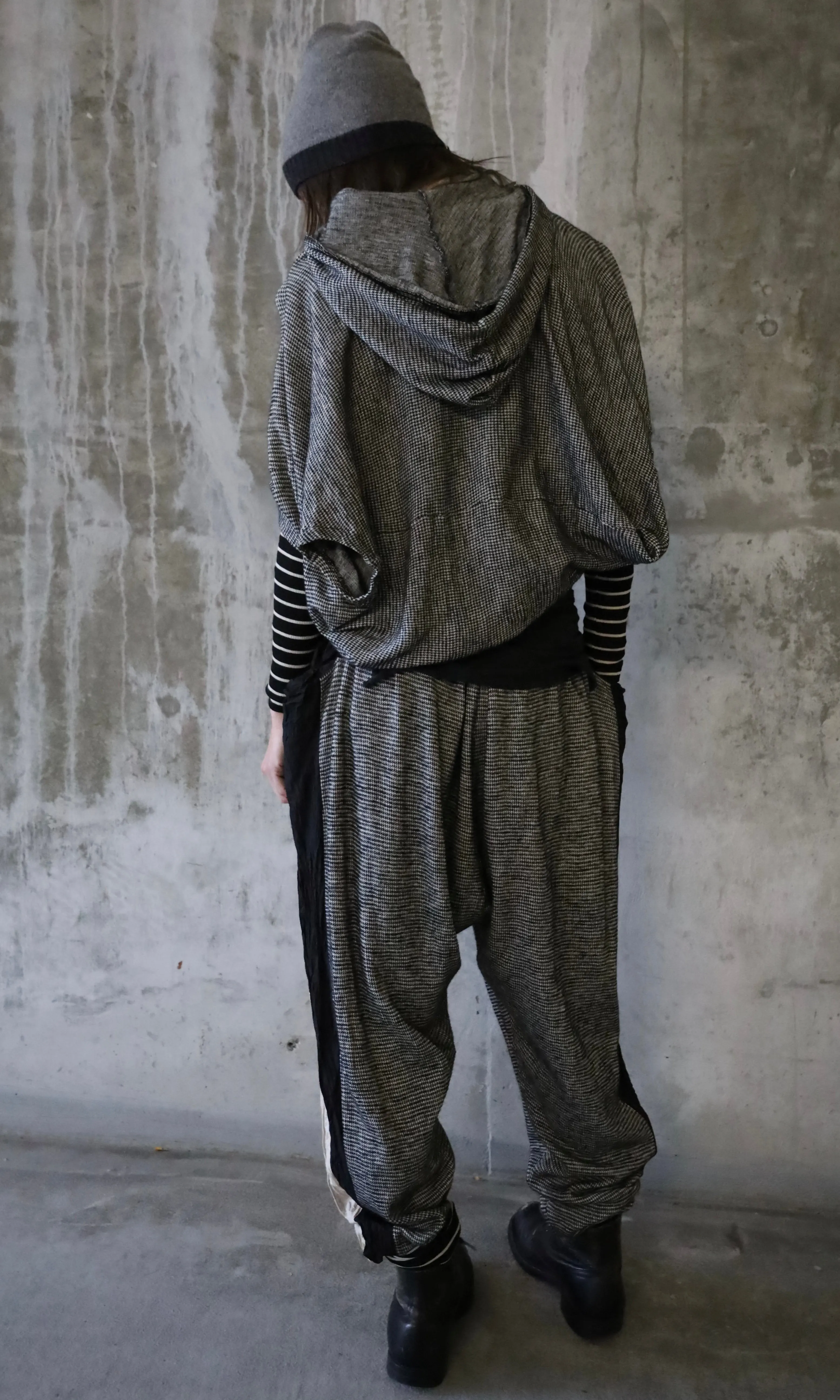 HOUNDSTOOTH CASHMERE HOODIE