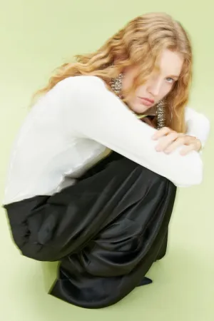 Jersey shirt with overlock details H&M, white
