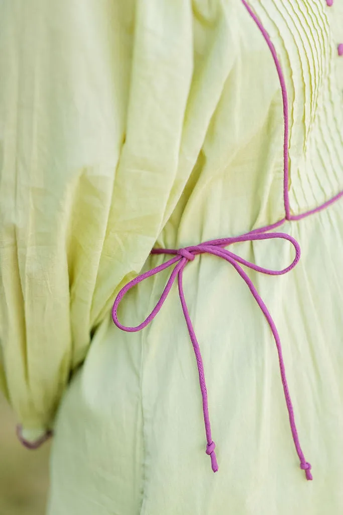 Mallie Dress in Chartreuse