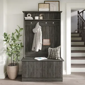 relaxed Classic Hall Tree with Bench, Dark Grey