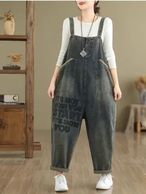 Women's Relaxed Style and Adorable Comfy Overalls Dungarees